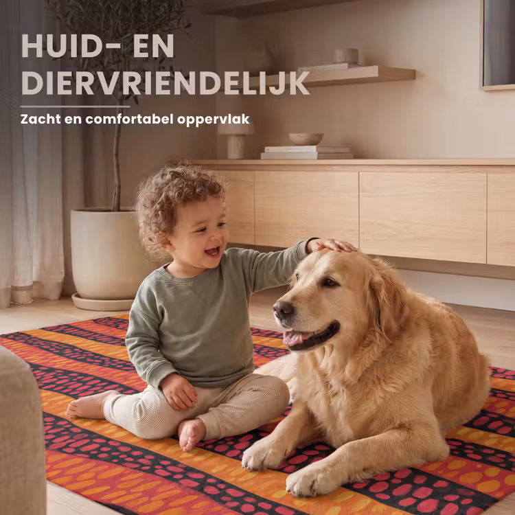 Vloerkleed - Oranje - Roze - Expressief - Patroon — 6