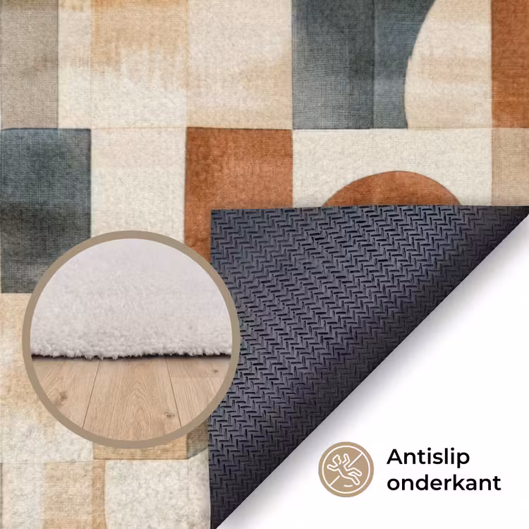 Vloerkleed - Terracotta - Geometrisch - Aquarel - Textuur — 4