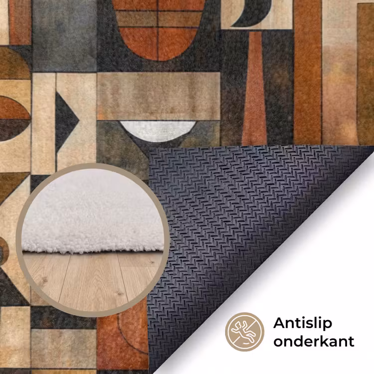 Vloerkleed - Terracotta - Geometrisch - Mid-Century - Patroon — 4