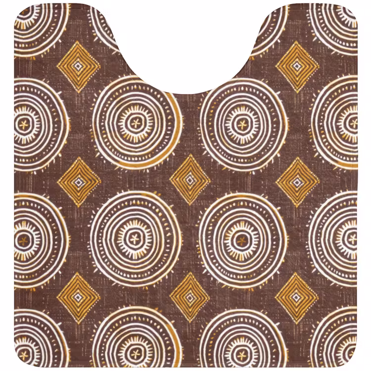 Wc Mat - Chocoladebruin - Etnisch - Tribaal - Cirkels - Patroon — 1