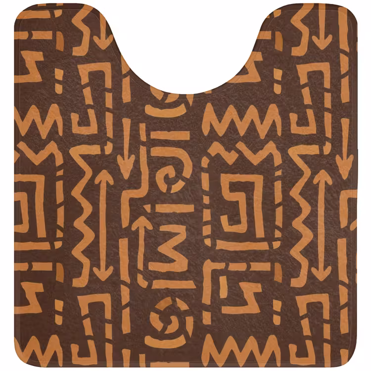 Wc Mat - Chocoladebruin - Etnisch - Tribaal - Symbolen — 1