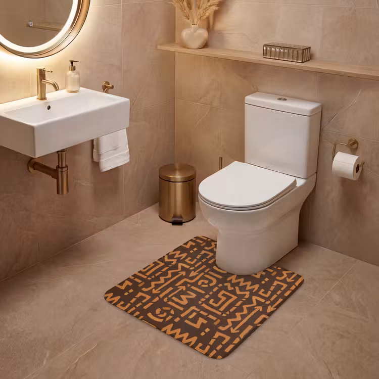Wc Mat - Chocoladebruin - Etnisch - Tribaal - Symbolen — 3