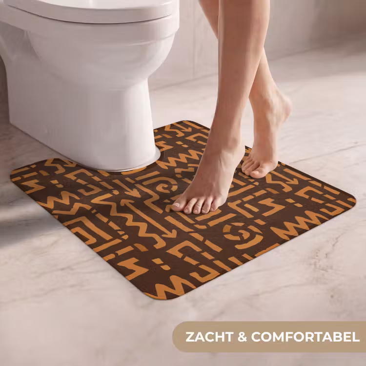Wc Mat - Chocoladebruin - Etnisch - Tribaal - Symbolen — 5