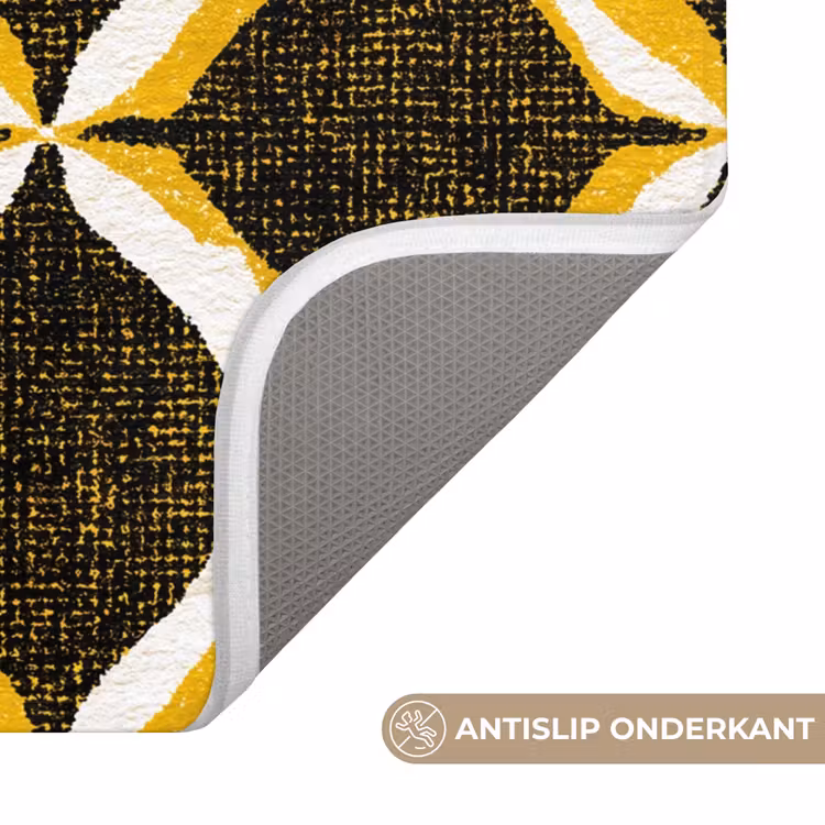 Wc Mat - Geel - Zwart - Geometrisch - Retro - Textuur — 4