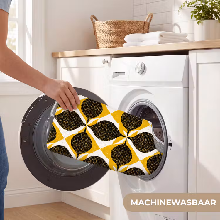 Wc Mat - Geel - Zwart - Geometrisch - Retro - Textuur — 6