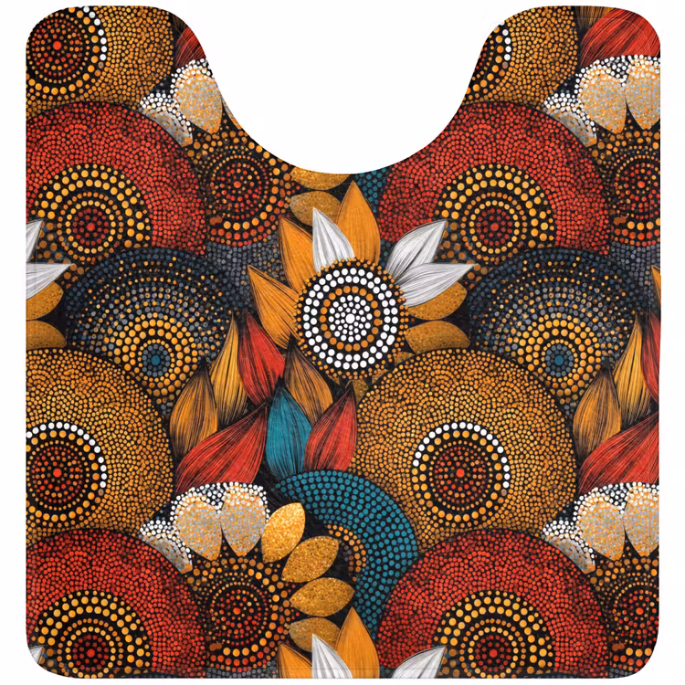 Wc Mat - Kleurrijk - Aboriginal - Dot Painting - Botanisch - Patroon — 1