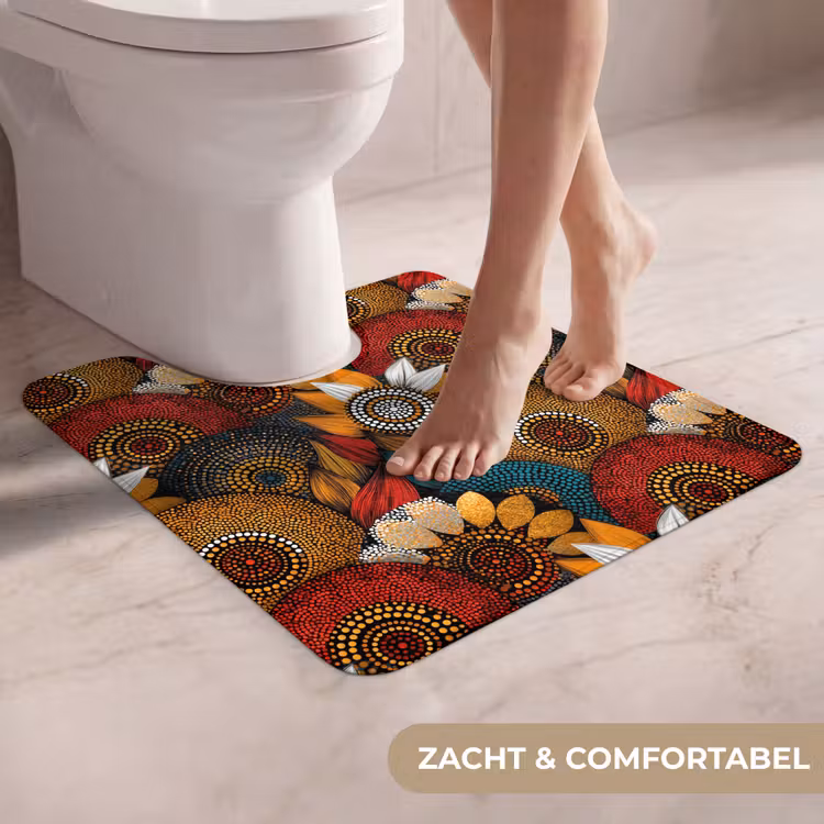 Wc Mat - Kleurrijk - Aboriginal - Dot Painting - Botanisch - Patroon — 5