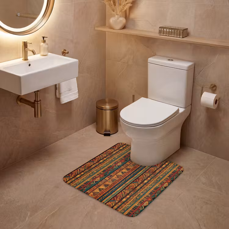 Wc Mat - Kleurrijk - Etnisch - Folkloristisch - Patroon — 3