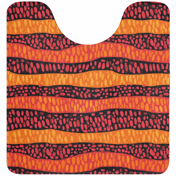 Wc Mat - Oranje - Roze - Expressief - Patroon — 1