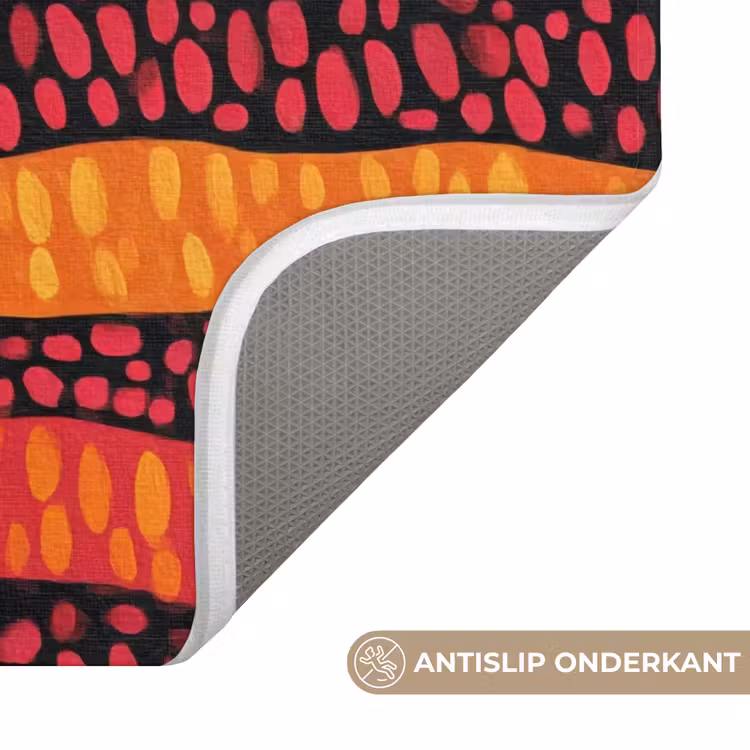 Wc Mat - Oranje - Roze - Expressief - Patroon — 4