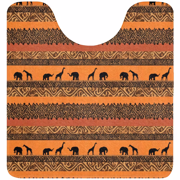 Wc Mat - Oranje - Safari - Afrikaans - Dieren - Patroon — 1
