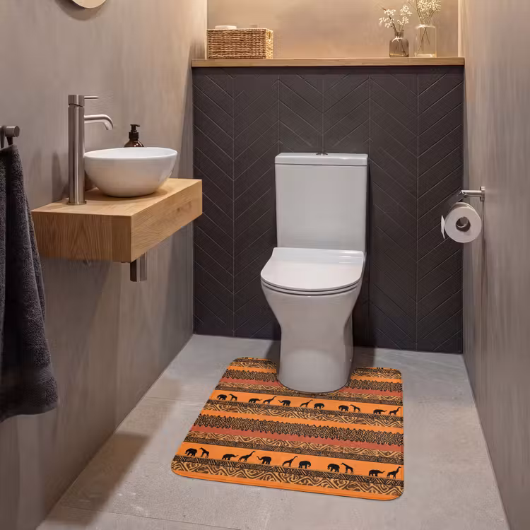 Wc Mat - Oranje - Safari - Afrikaans - Dieren - Patroon — 2