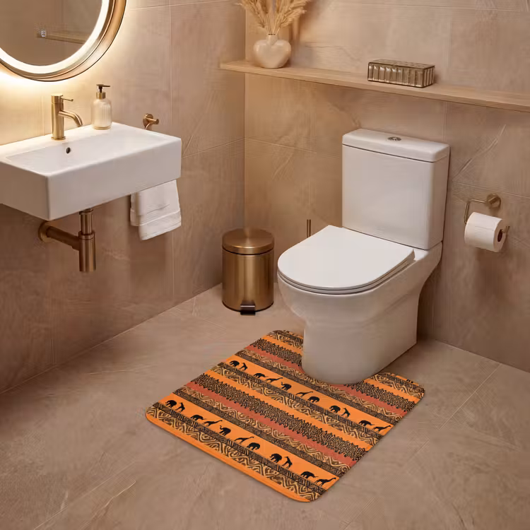 Wc Mat - Oranje - Safari - Afrikaans - Dieren - Patroon — 3