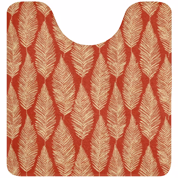 Wc Mat - Rood - Botanisch - Varen - Patroon — 1
