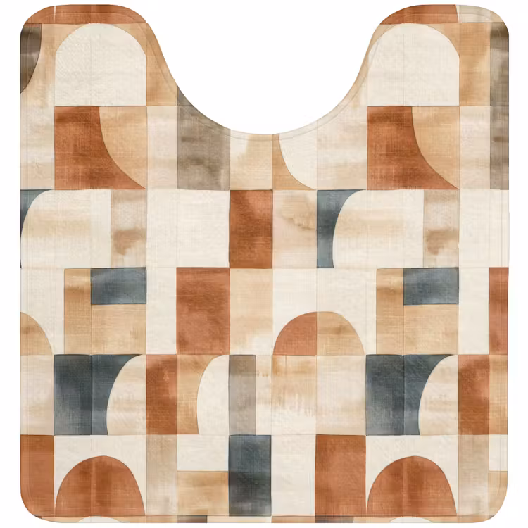 Wc Mat - Terracotta - Geometrisch - Aquarel - Textuur — 1