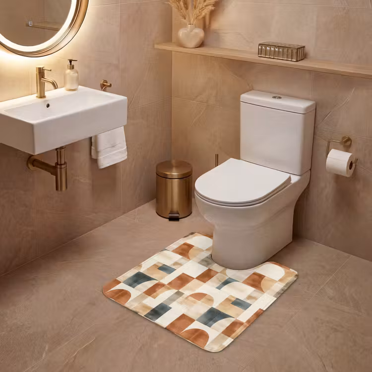 Wc Mat - Terracotta - Geometrisch - Aquarel - Textuur — 3