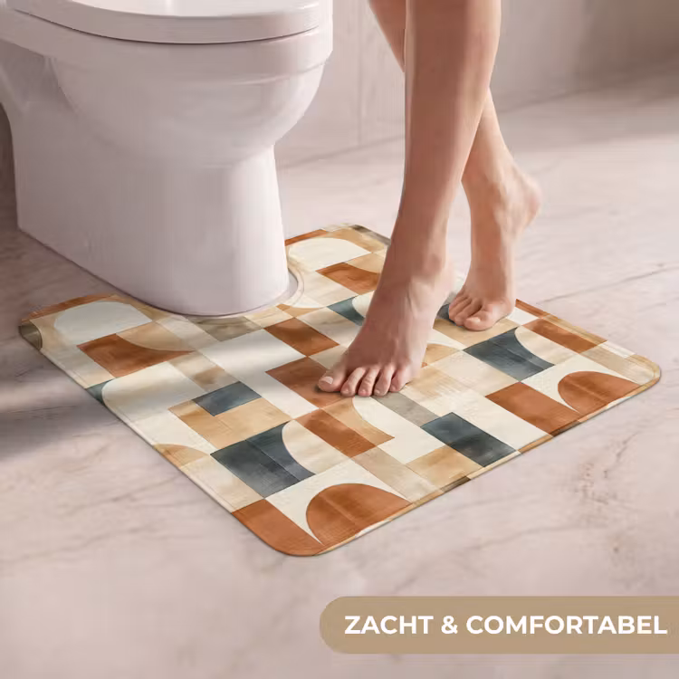 Wc Mat - Terracotta - Geometrisch - Aquarel - Textuur — 5