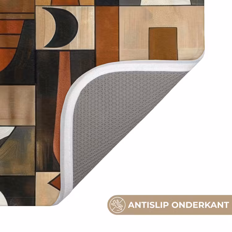 Wc Mat - Terracotta - Geometrisch - Mid-Century - Patroon — 4
