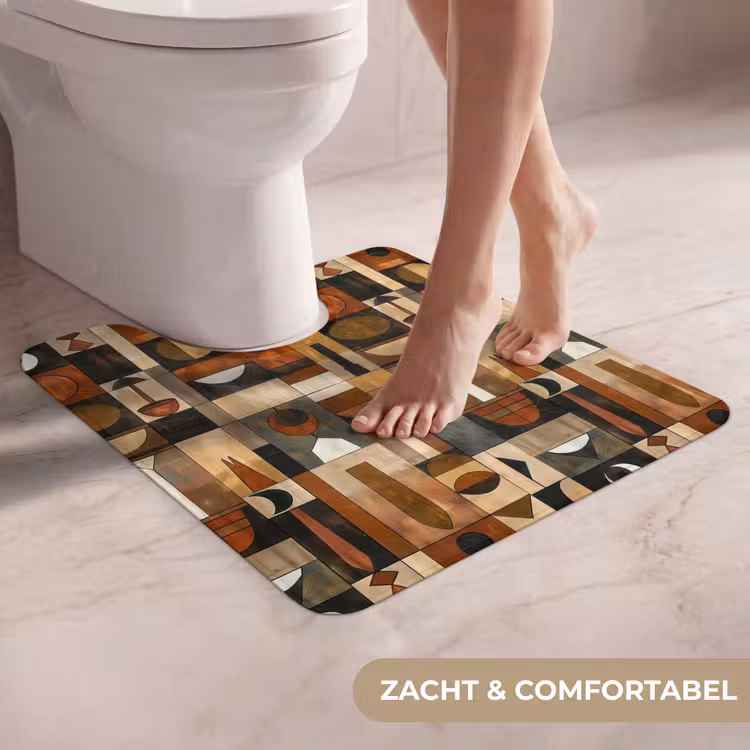 Wc Mat - Terracotta - Geometrisch - Mid-Century - Patroon — 5