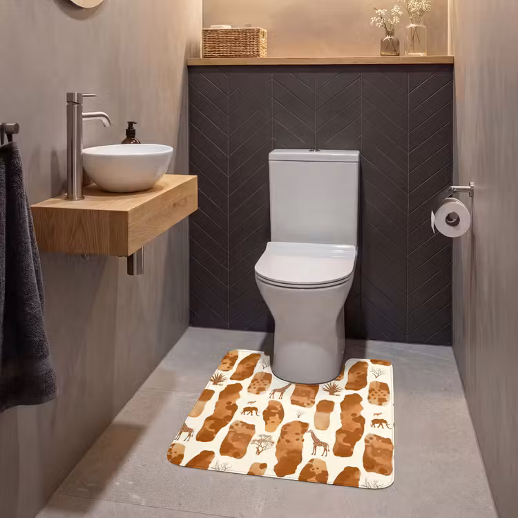 Wc Mat - Terracotta - Safari - Dieren - Patroon — 2