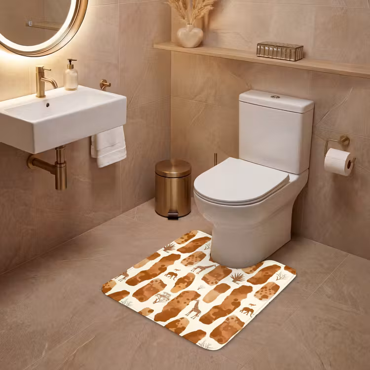 Wc Mat - Terracotta - Safari - Dieren - Patroon — 3