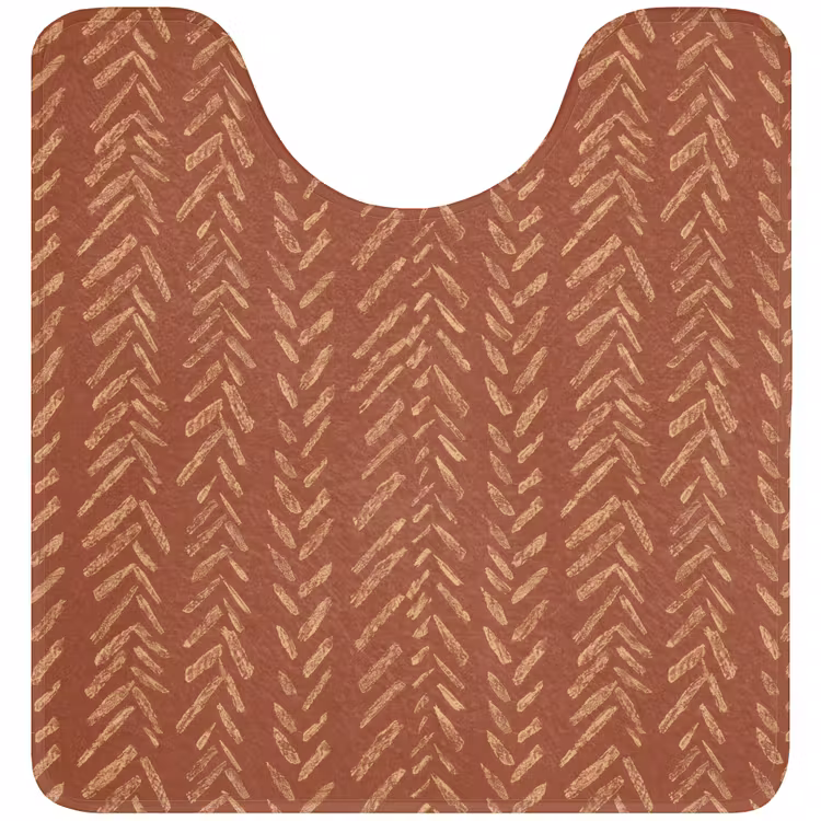 Wc Mat - Terracotta - Visgraat - Ambachtelijk - Patroon — 1