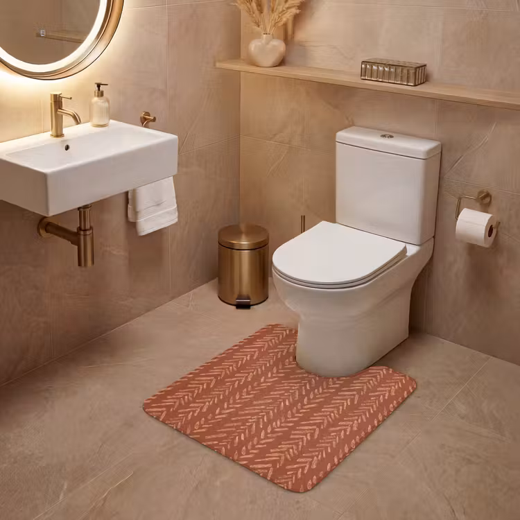 Wc Mat - Terracotta - Visgraat - Ambachtelijk - Patroon — 3