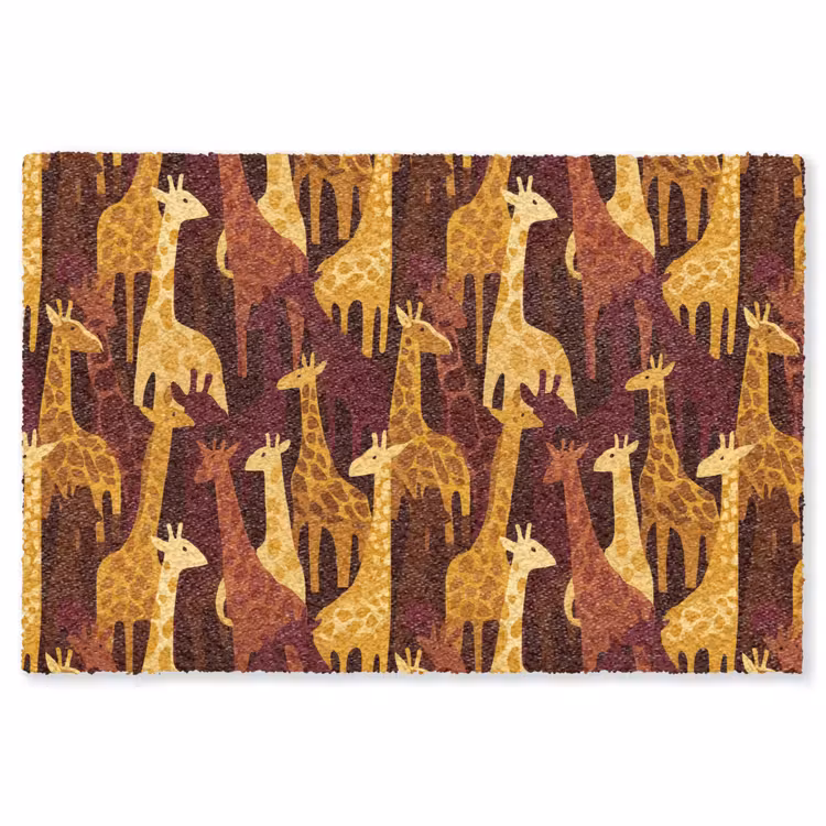 Vloerkleed - Bruin - Giraffen - Safari - Patroon — 1