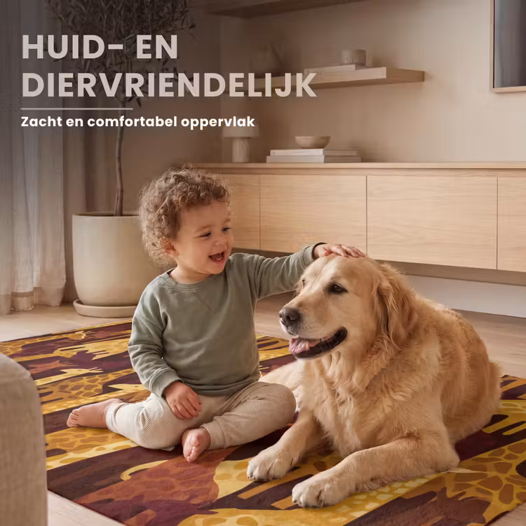 Vloerkleed - Bruin - Giraffen - Safari - Patroon — 6