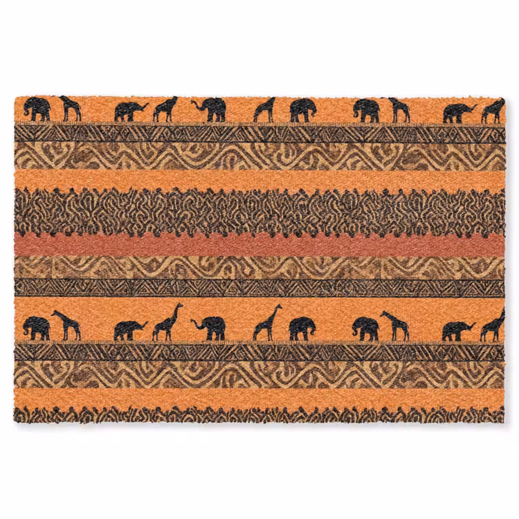 Vloerkleed - Oranje - Safari - Afrikaans - Dieren - Patroon — 1