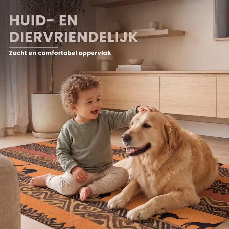 Vloerkleed - Oranje - Safari - Afrikaans - Dieren - Patroon — 6