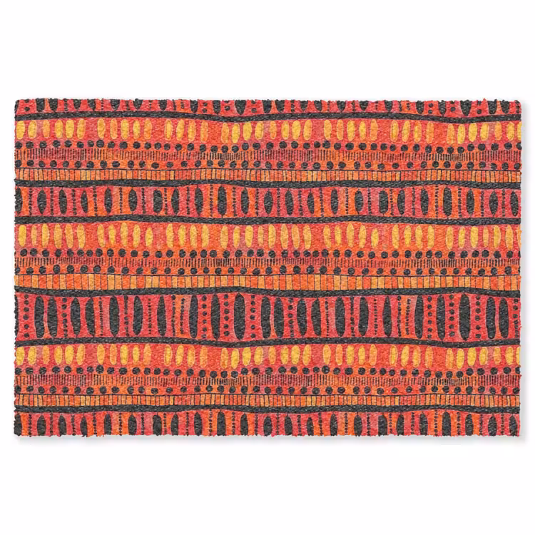 Vloerkleed - Rood - Oranje - Etnisch - Expressief - Patroon — 1