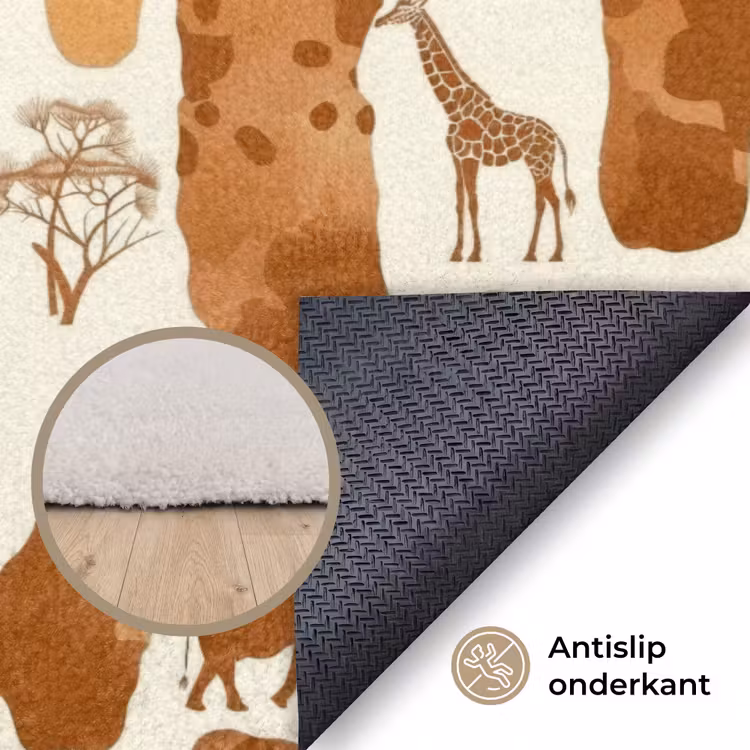 Vloerkleed - Terracotta - Safari - Dieren - Patroon — 4