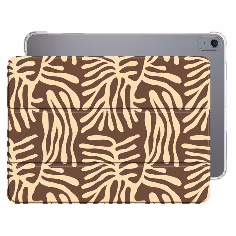 iPad hoes - Bruin - Koraal - Expressief - Patroon — 1