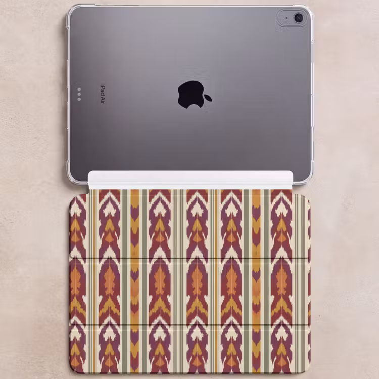 iPad hoes - Ikat - Bordeauxrood - Etnisch - Patroon — 6