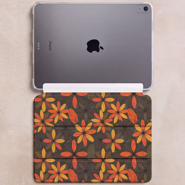 iPad hoes - Oranje - Retro - Bloemen - Herfst — 6