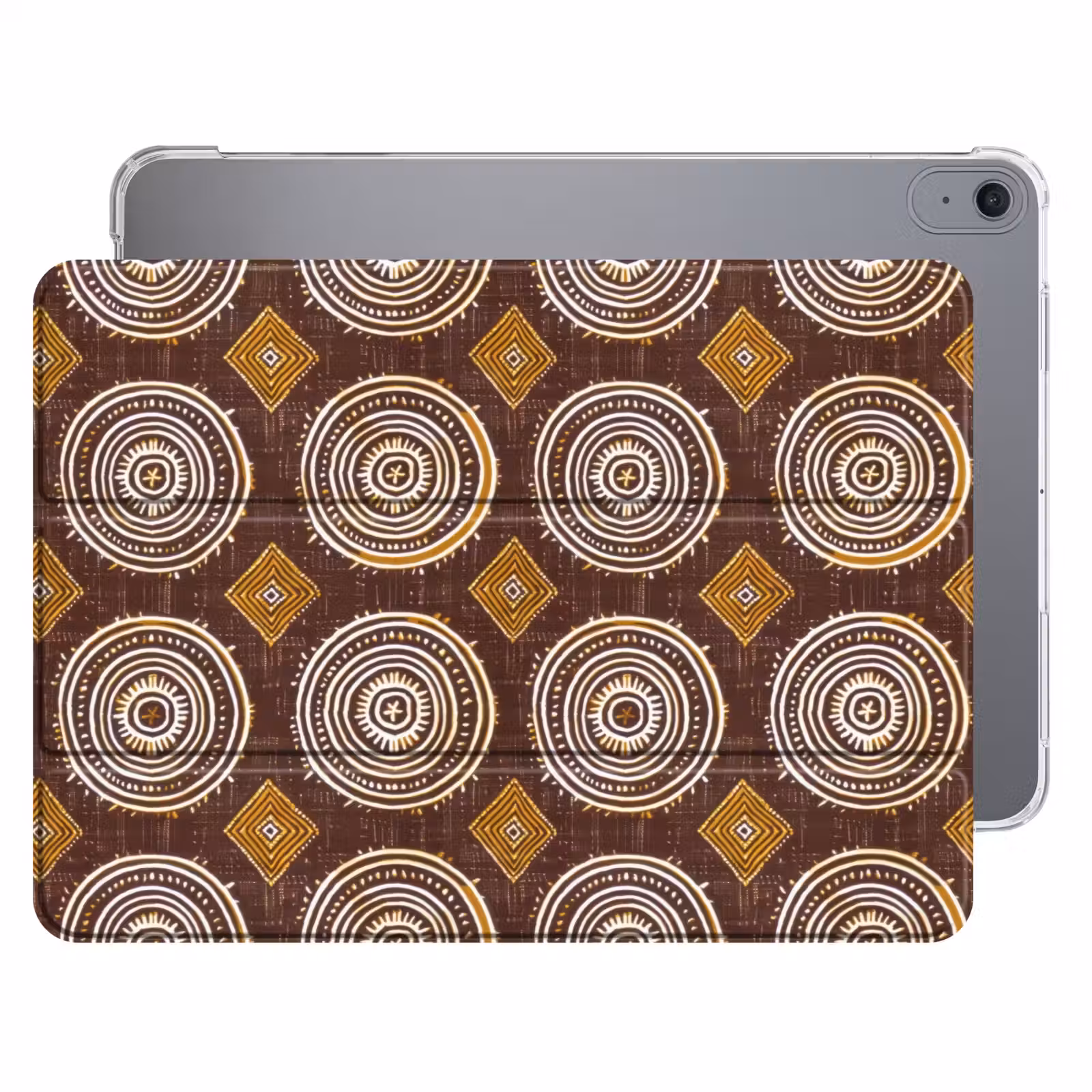 iPad hoes - Chocoladebruin - Etnisch - Tribaal - Cirkels - Patroon — 1