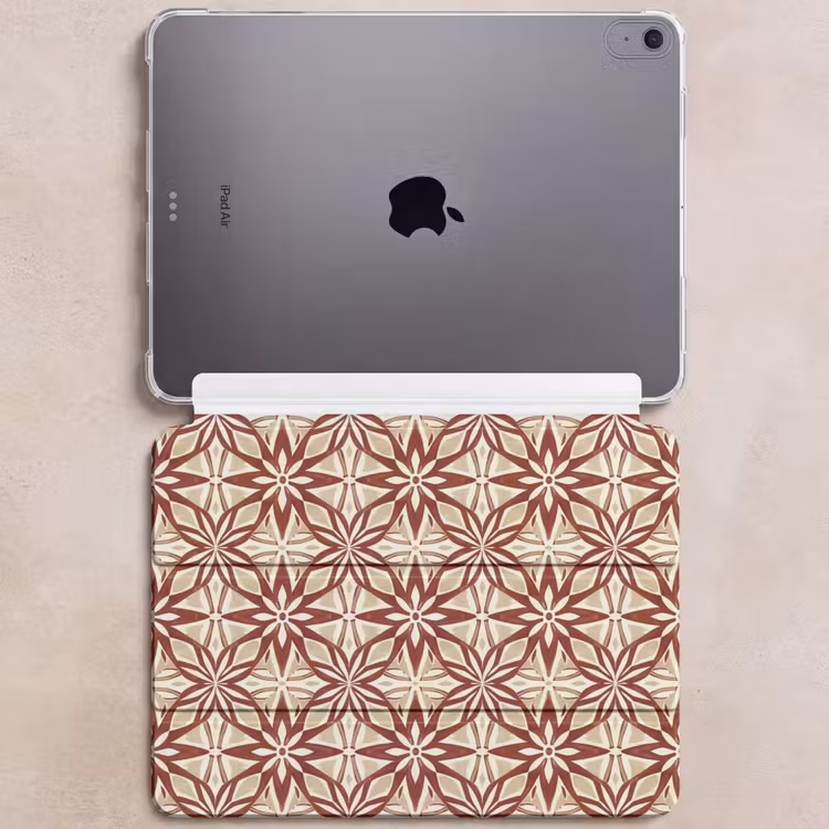iPad hoes - Bordeauxrood - Geometrisch - Tegel - Patroon — 6