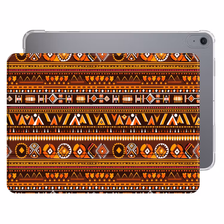 iPad hoes - Oranje - Etnisch - Tribaal - Geometrisch - Patroon — 1