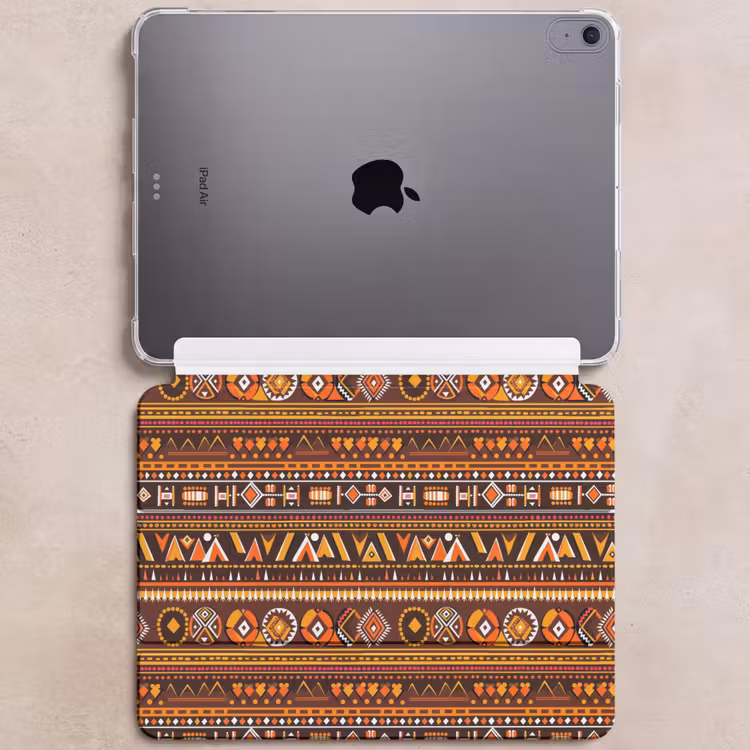 iPad hoes - Oranje - Etnisch - Tribaal - Geometrisch - Patroon — 6