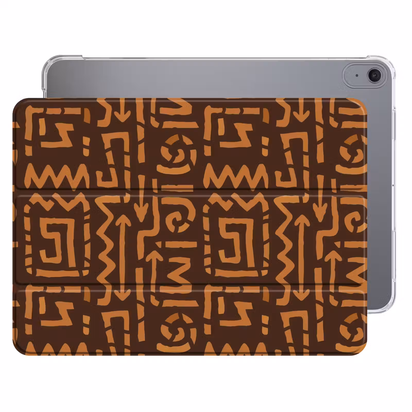 iPad hoes - Chocoladebruin - Etnisch - Tribaal - Symbolen — 1