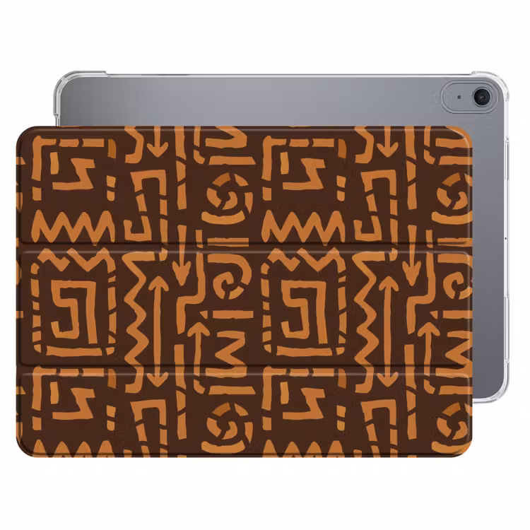iPad hoes - Chocoladebruin - Etnisch - Tribaal - Symbolen — 1