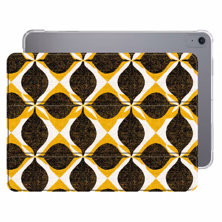 iPad hoes - Geel - Zwart - Geometrisch - Retro - Textuur — 1
