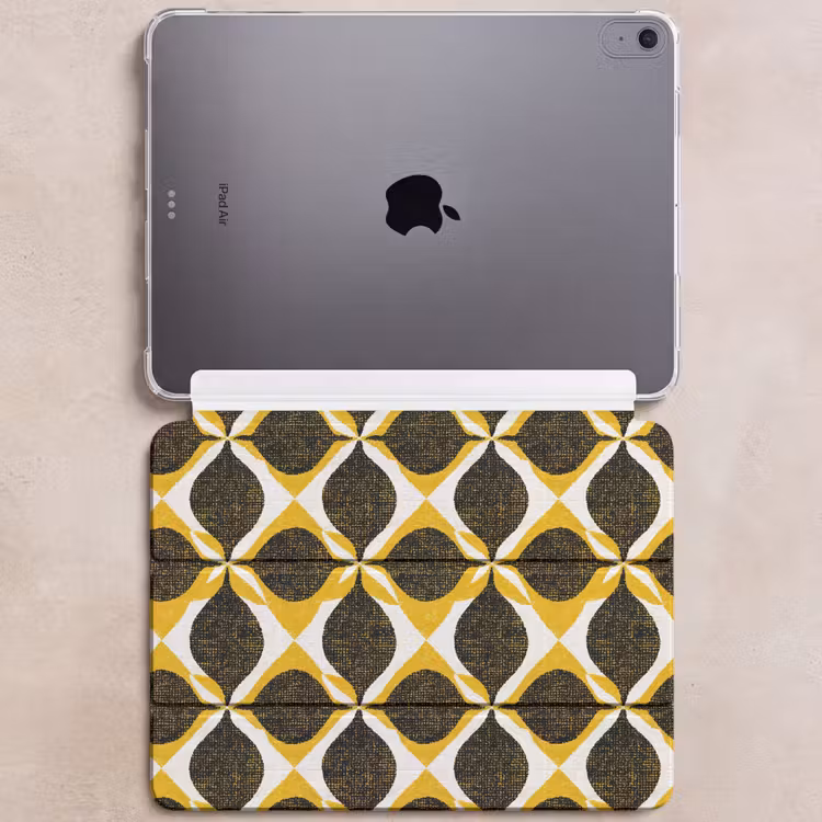 iPad hoes - Geel - Zwart - Geometrisch - Retro - Textuur — 6