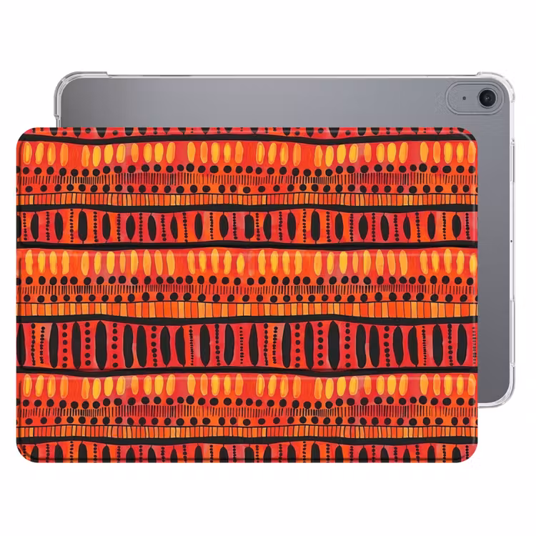 iPad hoes - Rood - Oranje - Etnisch - Expressief - Patroon — 1