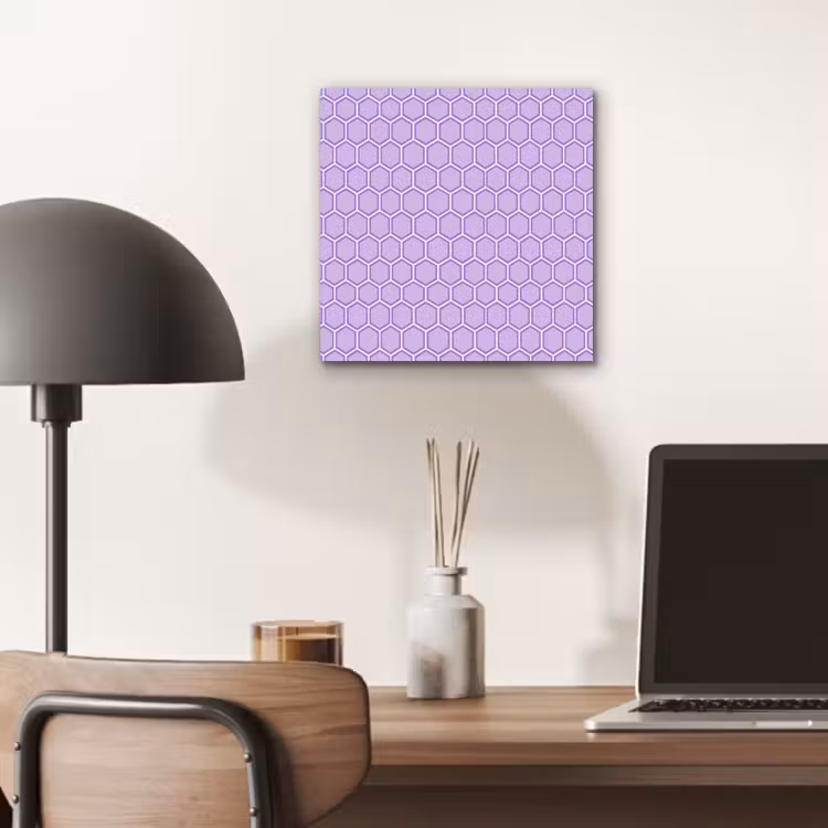 Aluminium schilderij - Paars - Geometrisch - Honeycomb - Bijenraat - Patroon — 6