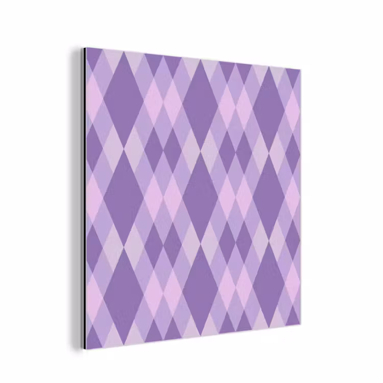 Aluminium schilderij - Paars - Geometrisch - Ruiten - Argyle - Patroon — 1
