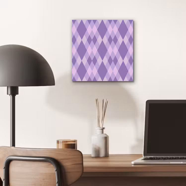 Aluminium schilderij - Paars - Geometrisch - Ruiten - Argyle - Patroon — 6