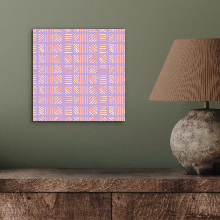 Aluminium schilderij - Paars - Roze - Geometrisch - Strepen - Blokken - Patroon — 3