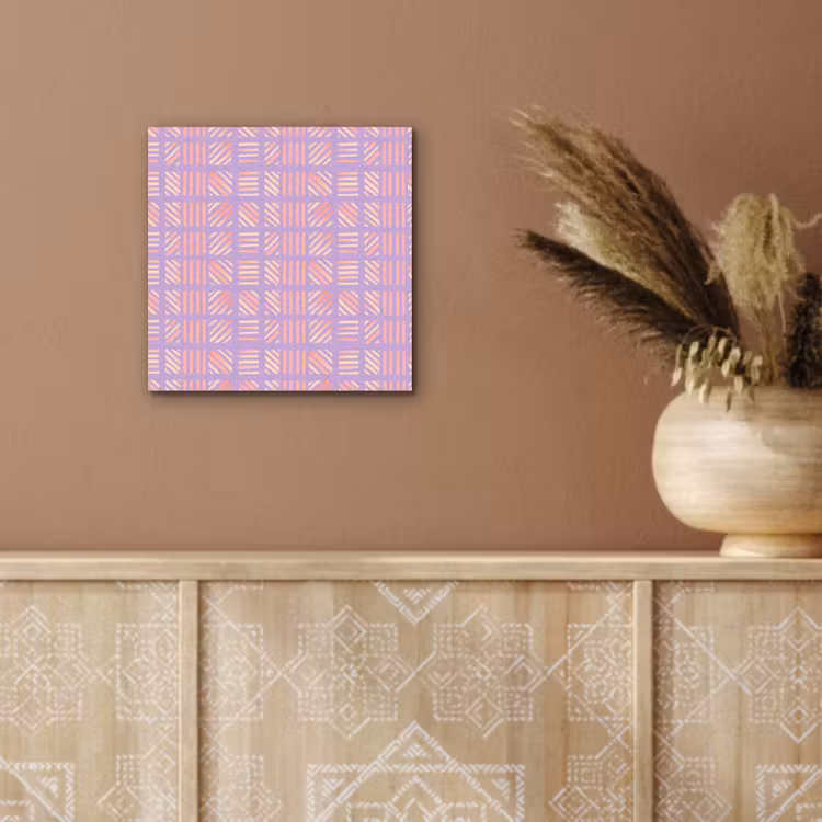 Aluminium schilderij - Paars - Roze - Geometrisch - Strepen - Blokken - Patroon — 5